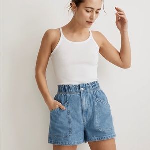 Brand new never worn elastic waist denim shorts!